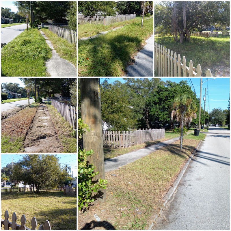 landscaping crew working on a residential yard